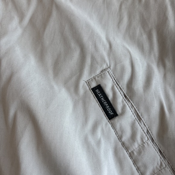 Weatherproof Lightweight Full Zip Jacket Men's L Beige Collared Bomber Coat - Picture 5 of 7